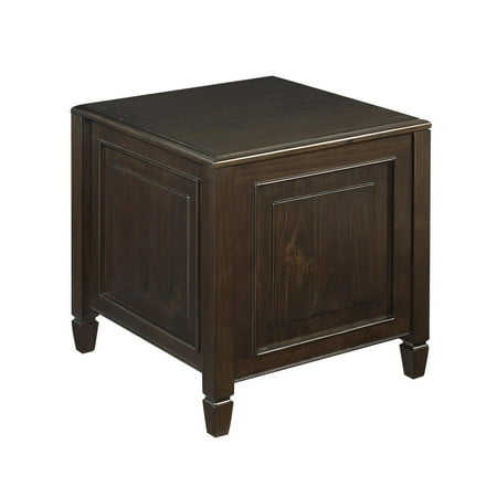 Simpli Home - Connaught End Side Table with Tray - Dark Chestnut Brown