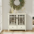 thumbnail image 1 of Simpli Home Connaught SOLID WOOD 46 inch Wide Traditional Tall Storage Cabinet in Antique White, 1 of 7