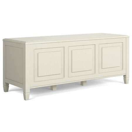 Connaught 51" Wide Solid Wood Traditional Storage Bench Trunk in Antique White