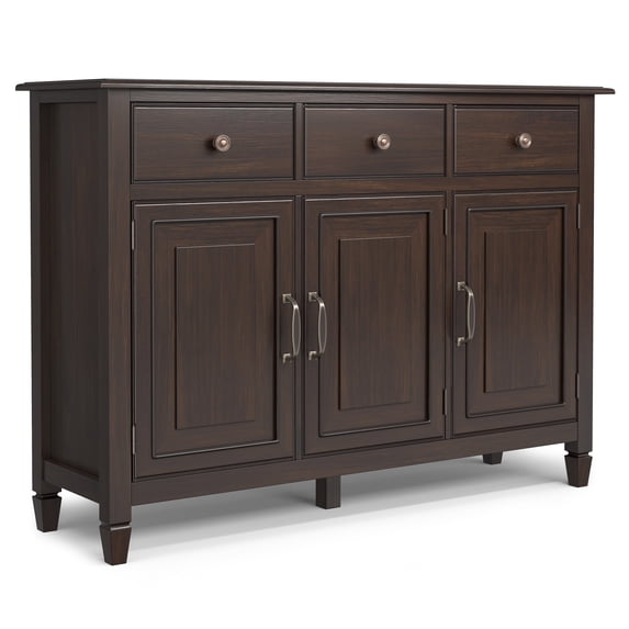 Simpli Home Connaught 51 inch Wide Solid Wood Traditional Entryway Storage Cabinet in Chestnut Brown