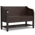 thumbnail image 1 of Simpli Home Connaught SOLID WOOD 42 inch Wide Traditional Entryway Storage Bench with Shelf in Chestnut Brown, 1 of 16