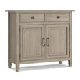 thumbnail image 1 of Simpli Home Connaught 40 inch Wide Solid Wood Traditional Entryway Storage Cabinet in Distressed Grey, 1 of 12
