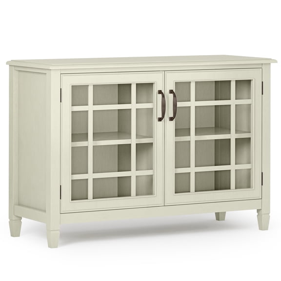 Connaught 46 inch Wide Solid Wood Traditional Low Storage Cabinet in Antique White