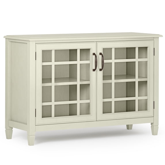 Connaught 46 inch Wide Solid Wood Traditional Low Storage Cabinet in Antique White