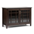 thumbnail image 1 of Simpli Home Connaught 46 inch Wide Solid Wood Traditional Low Storage Cabinet in Dark Chestnut Brown, 1 of 8
