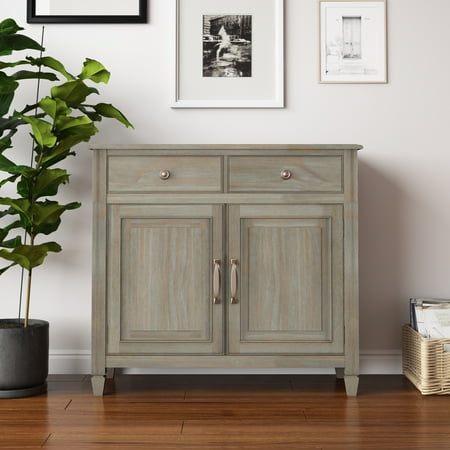 Simpli Home - Connaught Transitional Solid Wood Entryway Storage Cabinet - Distressed Gray