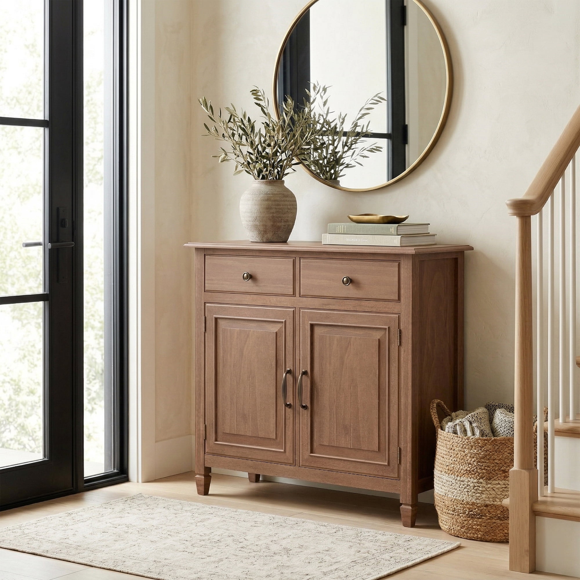 Simpli Home Connaught 40 Inch Wide Vintage Real Wood Entryway