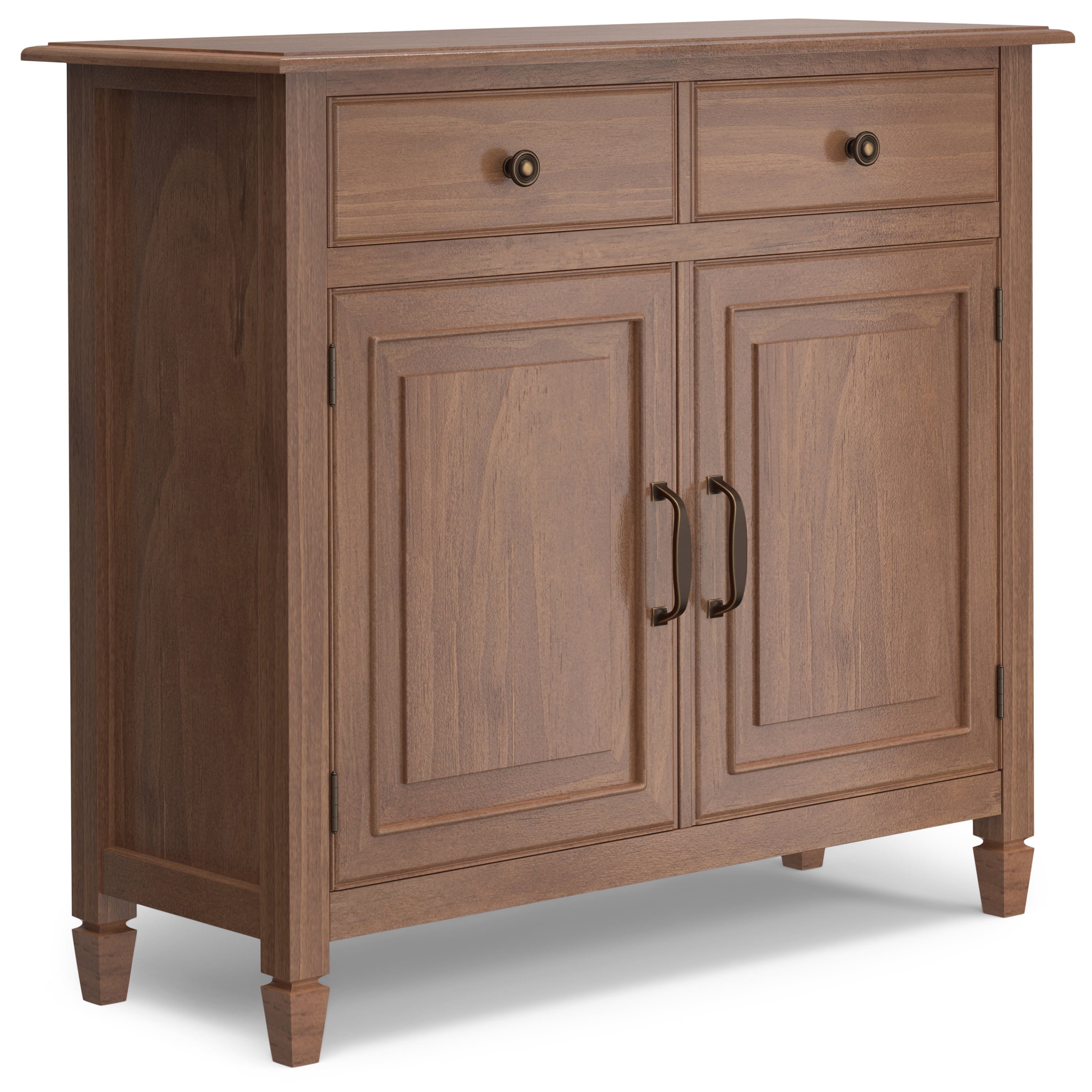 Medium Saddle Brown Solid Wood Office Storage Cabinet with Adjustable Shelving