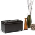 thumbnail image 1 of Cosmopolitan 34 inch Wide Storage Ottoman in Tanners Brown Vegan Leather, 1 of 9