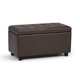 thumbnail image 1 of Cosmopolitan 34 inch Wide Storage Ottoman in Chocolate Brown Vegan Leather, 1 of 8