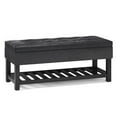 thumbnail image 1 of Simpli Home Cosmopolitan 44" Transitional Rectangle Ottoman Bench in Black Faux Leather, 1 of 7