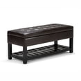 thumbnail image 1 of Simpli Home Cosmopolitan 44 inch Wide Rectangle Storage Ottoman Bench with Open Bottom in Tanners Brown Vegan Leather, 1 of 8