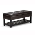 thumbnail image 1 of Simpli Home Cosmopolitan Entryway Storage Ottoman Bench with Open Bottom, 1 of 10