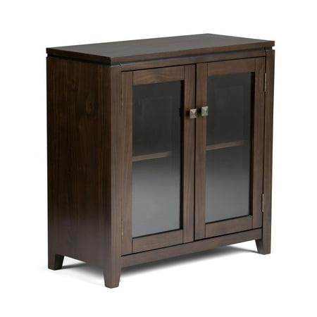 Simpli Home - Cosmopolitan Contemporary Low Storage Cabinet - Coffee Brown