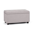 thumbnail image 1 of Cosmopolitan 34 inch Wide Transitional Storage Ottoman in Cloud Grey Linen-Look Fabric, 1 of 11