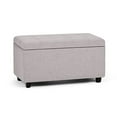 thumbnail image 1 of Cosmopolitan 34 inch Wide Storage Ottoman in Cloud Grey Linen-Look Fabric, 1 of 2