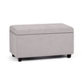 thumbnail image 1 of Cosmopolitan 34 inch Wide Transitional Storage Ottoman in Cloud Grey Linen-Look Fabric, 1 of 11