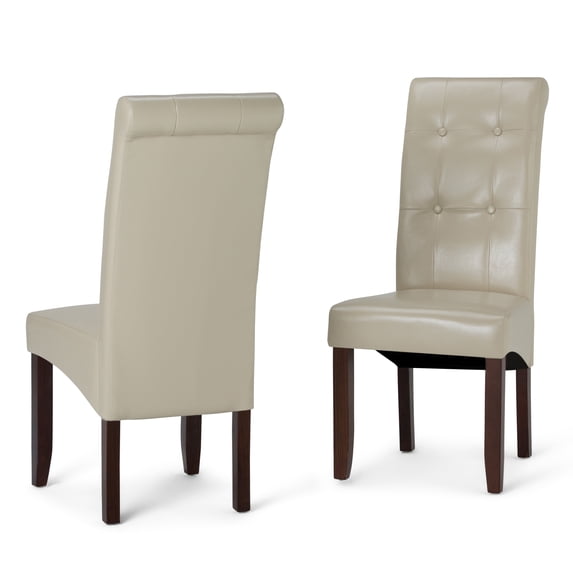 Simpli Home Cosmopolitan Parson Chair (Set of 2) in Satin Cream