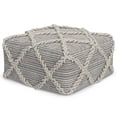 thumbnail image 1 of Simpli Home Simpli Home Cowan Contemporary Square Pouf in Grey, Natural Handloom Woven, 1 of 8