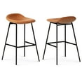 thumbnail image 1 of Simpli Home Dafney Bar Stool (Set Of 2) In Camel Brown Vegan Faux Leather, 1 of 12