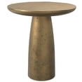 thumbnail image 1 of Simpli Home Dominique Contemporary 18 inch Wide Cast Aluminum Side Table in Antique Brass, Fully Assembled, 1 of 6