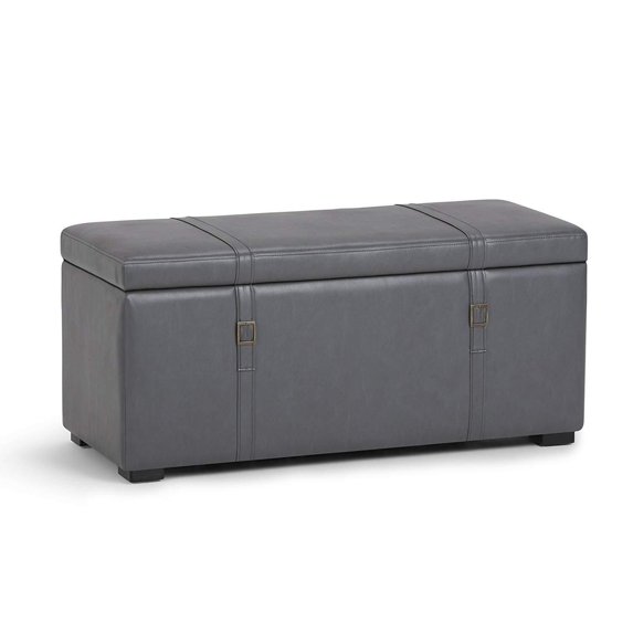 Simpli Home Dorchester 5 Piece Storage Ottoman Bench