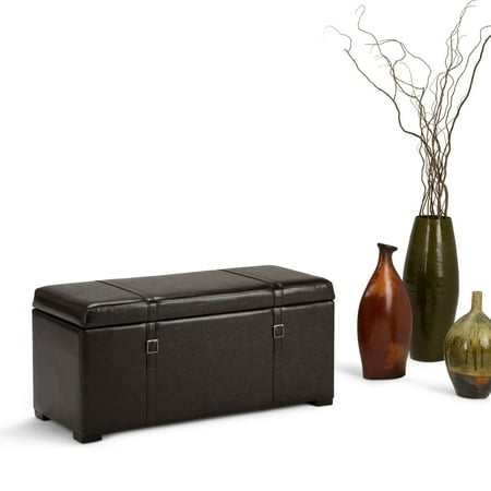 Simpli Home - Dorchester 5-Piece Rectangular Storage Ottoman Bench - Tanner's Brown