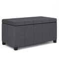 thumbnail image 1 of Simpli Home Dover 36 inch Wide Contemporary Storage Ottoman Bench in Slate Grey Linen Look Fabric, 1 of 5