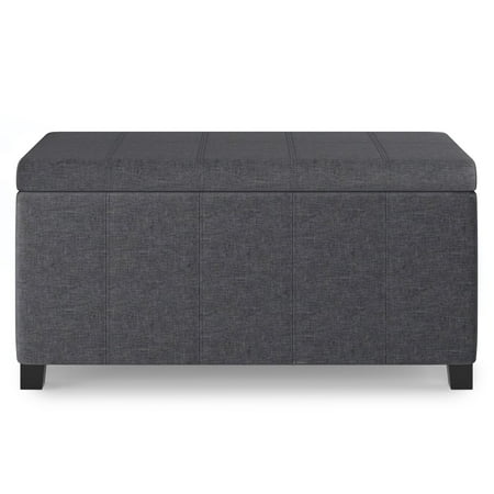 Simpli Home - Dover Storage Ottoman Bench - Slate Grey