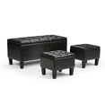 thumbnail image 1 of Simpli Home Dover Faux Leather 3 Piece Storage Ottoman in Brown, 1 of 6