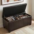 thumbnail image 1 of Dover 36 inch Wide Contemporary Storage Ottoman Bench in Tanners Brown Vegan Leather, 1 of 9