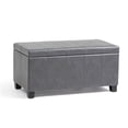 thumbnail image 1 of Dover 36" W Rectangle Storage Ottoman Bench in Stone Gray Faux Leather, 1 of 2