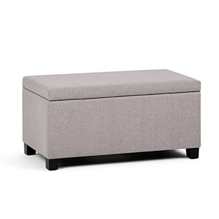 Simpli Home - Dover 36 inch Wide Contemporary Rectangle Storage Ottoman Bench - Gray Cloud