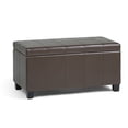thumbnail image 1 of Dover 36 inch Wide Contemporary Storage Ottoman Bench in Chocolate Brown Vegan Leather, 1 of 2