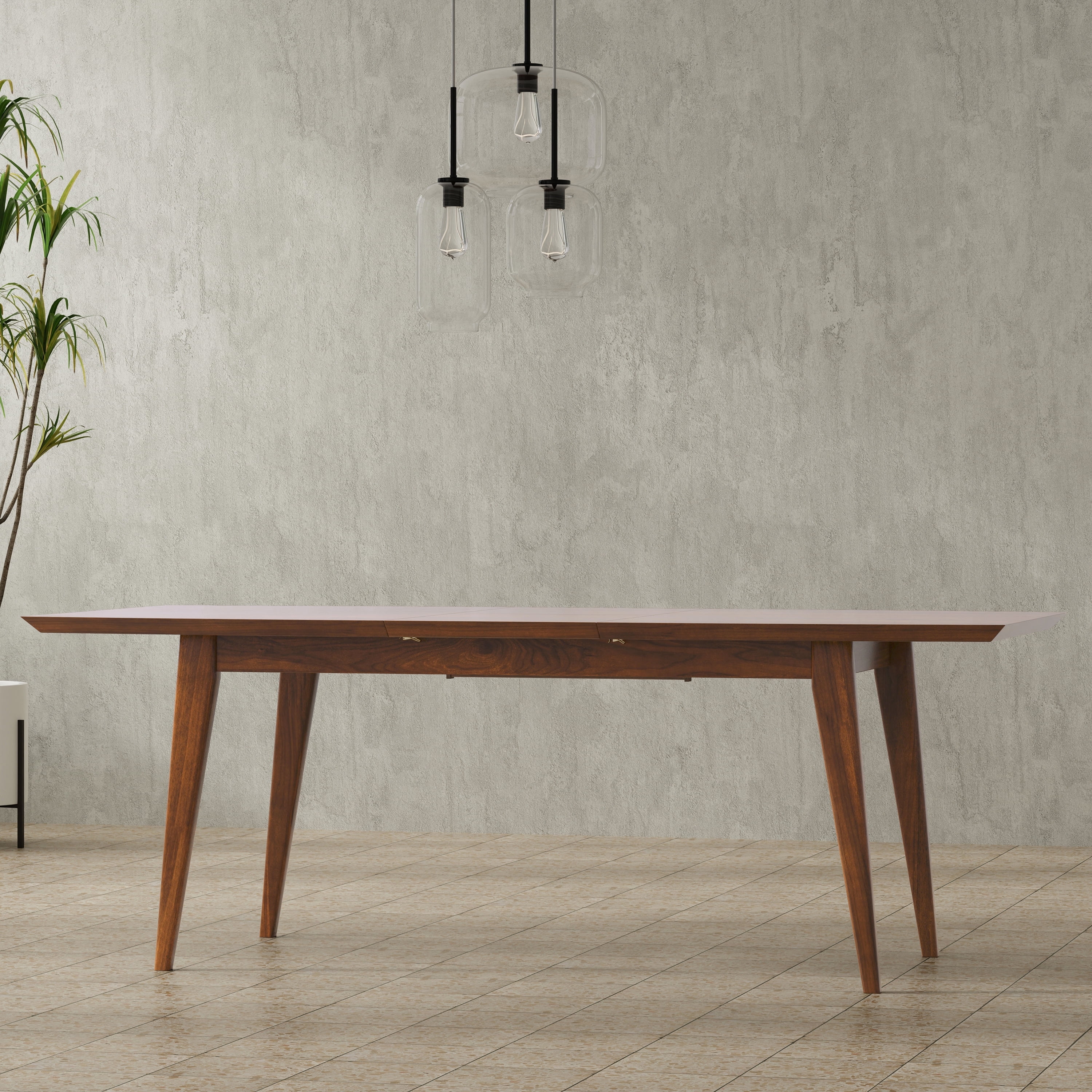 Walnut Mid-Century Modern Extendable Dining Table for Eight