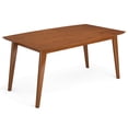 thumbnail image 1 of Simpli Home Draper SOLID HARDWOOD and Rubberwood 66 inch x 40 inch Rectangle Mid Century Modern Dining Table in Teak Brown, 1 of 10