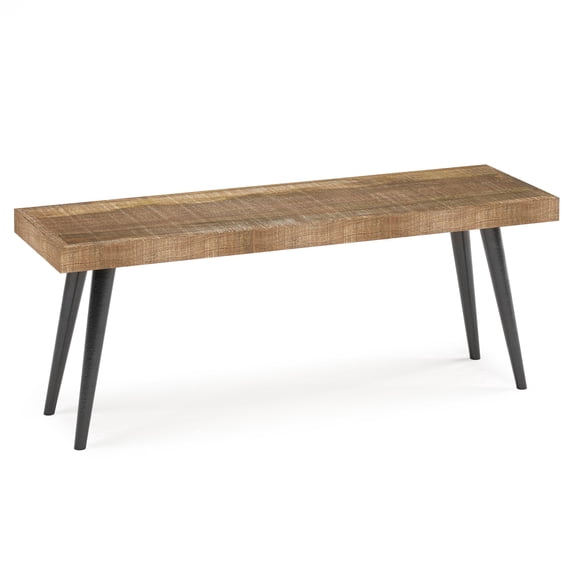 Simpli Home Durham 43 inch Wide Solid Mango Wood Bench in Distressed Natural