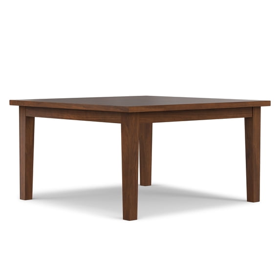 Simpli Home Eastwood 54 inch x 54 inch Square Contemporary Dining Table in Walnut