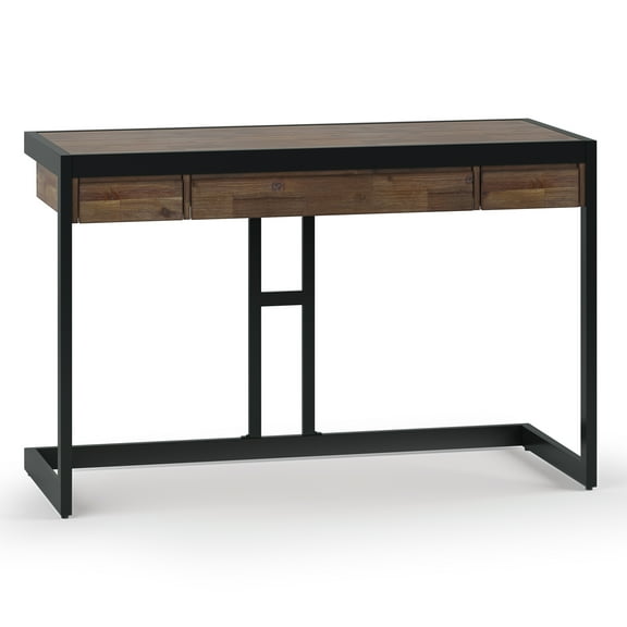 Simpli Home Erina SOLID ACACIA WOOD Industrial 48 inch Wide Small Desk in Rustic Natural Aged Brown