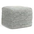 thumbnail image 1 of Fredrik Boho Square Pouf in Cream Woven Genuine Leather, 1 of 7