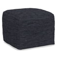 thumbnail image 1 of Simpli Home Fredrik Boho Square Pouf in Dark Blue Woven Genuine Leather, 1 of 10