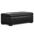 thumbnail image 1 of Gabbie 48 inch Wide Rectangular Storage Ottoman in Midnight Black PU Vegan Leather, 1 of 13