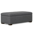 thumbnail image 1 of Gabbie 48 inch Wide Rectangular Storage Ottoman in Slate Grey Polyester Linen, 1 of 13
