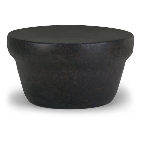 Simpli Home Garvy 33 inch Wide Industrial Metal Coffee Table in Rustic Bronze, Fully Assembled