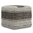 thumbnail image 1 of Simpli Home Grady 18W Square Stripe Woven Pouf, 1 of 4