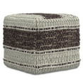 thumbnail image 1 of Simpli Home Grady Contemporary Square Pouf in Magenta and Natural Handloom Woven, 1 of 11