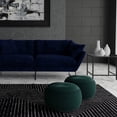 thumbnail image 1 of Simpli Home Grafton 20 inch Wide Transitional Round Pouf in Teal Velvet, 1 of 5