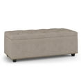 thumbnail image 1 of Simpli Home Hamilton 44 inch Wide Traditional Rectangle Lift Top Rectangular Storage Ottoman in Natural Linen Look Fabric, Assembled, 1 of 12