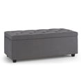 thumbnail image 1 of Simpli Home Hamilton 44 " W Rectangle Storage Ottoman in Slate Grey Linen Look Fabric, 1 of 8