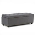 thumbnail image 1 of Hamilton 48 inch Wide Transitional Storage Ottoman in Slate Grey Linen-Look Fabric, 1 of 7